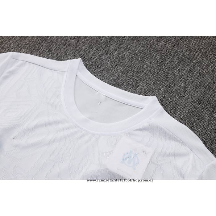 Chandal del Olympique Marsella 24-25 Manga Corta Blanco - Pantalon Corto
